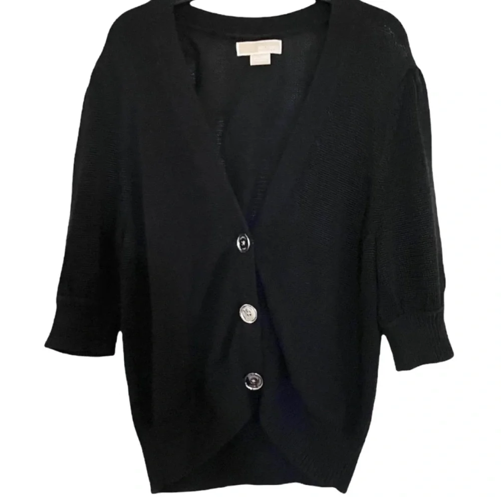 Michael Kors Black Chunky Knit Button Down Cardigan Sweater NWOT - Picture 12 of 12